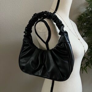 Black leather bag shoulder bag